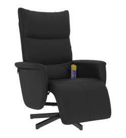 Fauteuil inclinable de massage repose-pieds noir similicuir