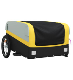 Remorque pour vélo noir et jaune 45 kg fer