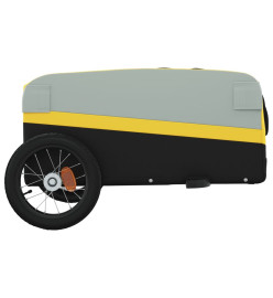 Remorque pour vélo noir et jaune 30 kg fer