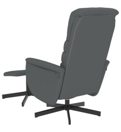 Fauteuil inclinable avec repose-pied gris similicuir