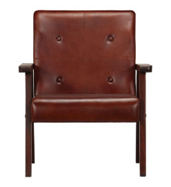 Fauteuil Marron Cuir véritable