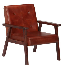 Fauteuil Marron Cuir véritable