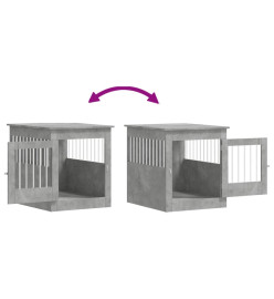 Meuble de cage pour chiens gris béton 64,5x80x71 cm