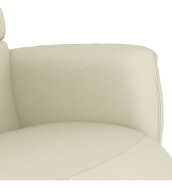 Fauteuil inclinable avec repose-pieds crème similicuir