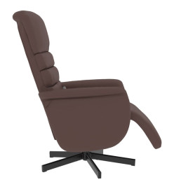 Fauteuil inclinable de massage repose-pieds marron similicuir