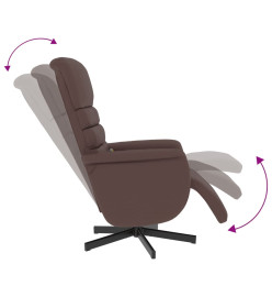 Fauteuil inclinable de massage repose-pieds marron similicuir