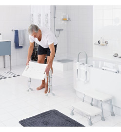 RIDDER Tabouret pliable de salle de bain 110 kg Blanc A0050301