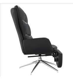 Chaise de relaxation et repose-pied Noir Cuir et similicuir