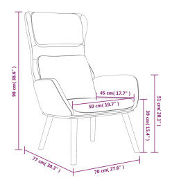 Chaise de relaxation Gris foncé Velours