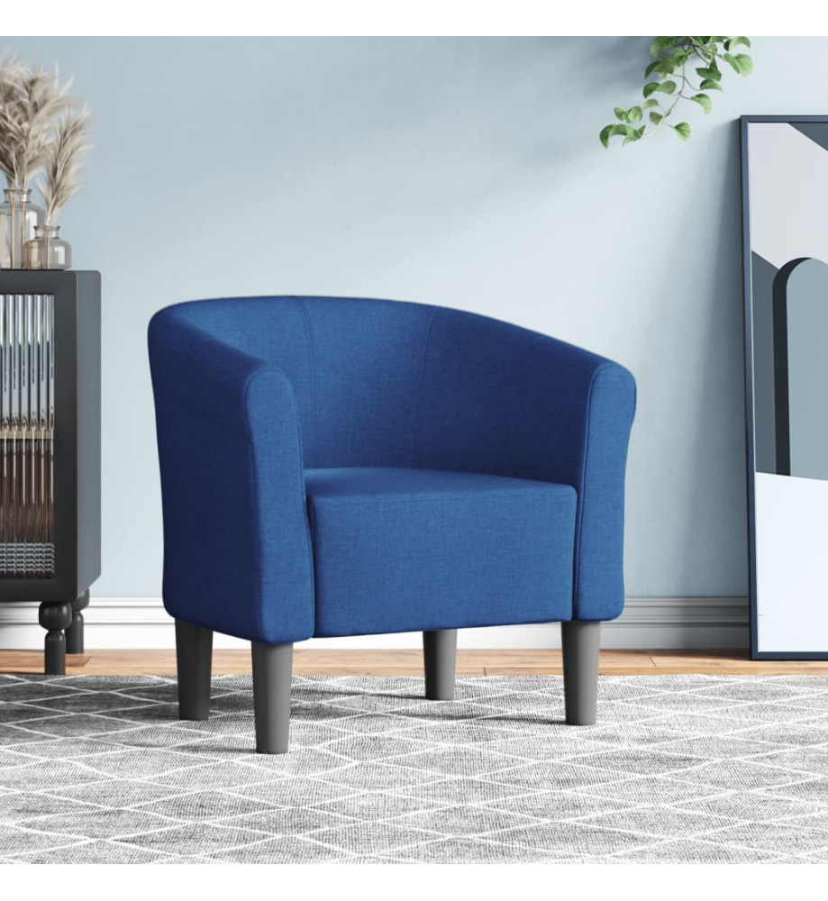 Fauteuil cabriolet bleu tissu