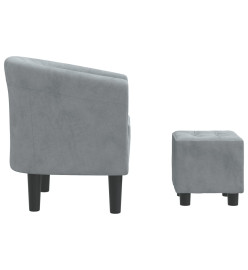 Fauteuil cabriolet avec repose-pied gris foncé velours