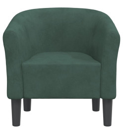 Fauteuil cabriolet vert foncé velours