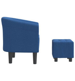 Fauteuil cabriolet avec repose-pied bleu tissu