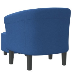 Fauteuil cabriolet avec repose-pied bleu tissu