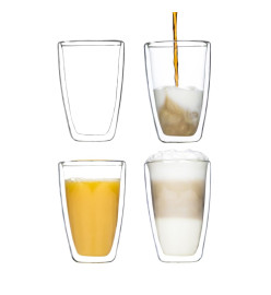 HI Ensemble de verres à latte macchiato 2 pcs 400 ml transparent