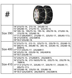 Chaînes antidérapantes 2 pcs 16 mm VUS 4x4 Taille 460