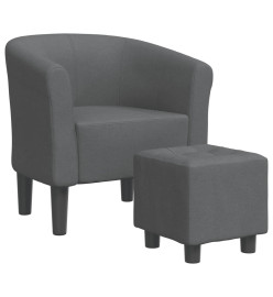 Fauteuil cabriolet avec repose-pied gris foncé tissu