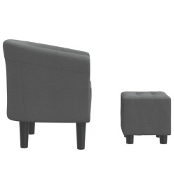 Fauteuil cabriolet avec repose-pied gris foncé tissu