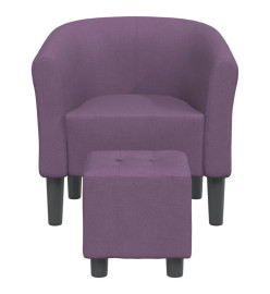 Fauteuil cabriolet avec repose-pied violet tissu