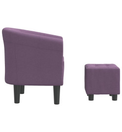 Fauteuil cabriolet avec repose-pied violet tissu