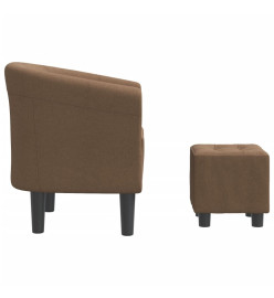 Fauteuil cabriolet avec repose-pied marron tissu