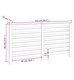 Cache-radiateur Blanc 153x19x84 cm Bois massif de pin