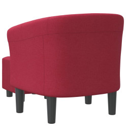 Fauteuil cabriolet avec repose-pied rouge bordeaux tissu