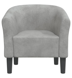 Fauteuil cabriolet gris clair velours