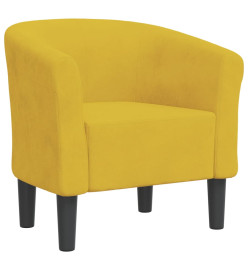 Fauteuil cabriolet jaune velours