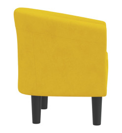 Fauteuil cabriolet jaune velours