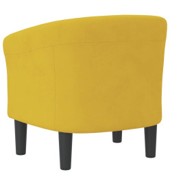 Fauteuil cabriolet jaune velours