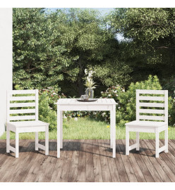 Ensemble de bistrot de jardin 3 pcs blanc bois de pin massif