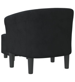 Fauteuil cabriolet avec repose-pied noir velours