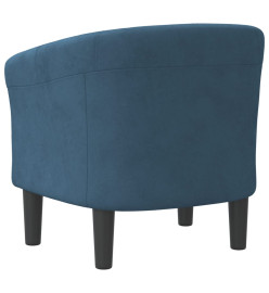 Fauteuil cabriolet bleu foncé velours