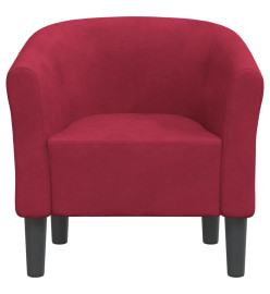 Fauteuil cabriolet rouge bordeaux velours