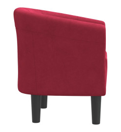 Fauteuil cabriolet rouge bordeaux velours