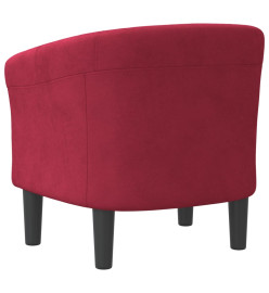 Fauteuil cabriolet rouge bordeaux velours