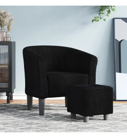 Fauteuil cabriolet avec repose-pied noir tissu