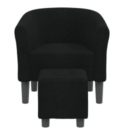 Fauteuil cabriolet avec repose-pied noir tissu