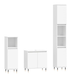 Ensemble d'armoires salle de bain 3 pcs blanc bois d'ingénierie