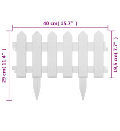 Bordures de pelouse 25 pcs Blanc 10 m PP