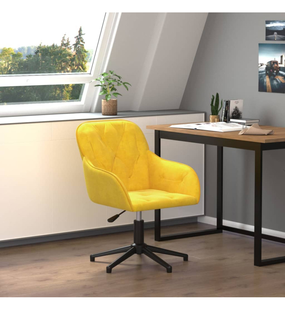 Chaise pivotante de bureau Jaune Velours