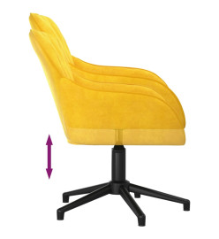 Chaise pivotante de bureau Jaune Velours