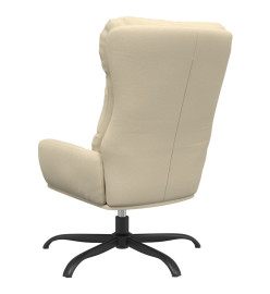 Chaise de relaxation avec tabouret Crème Tissu