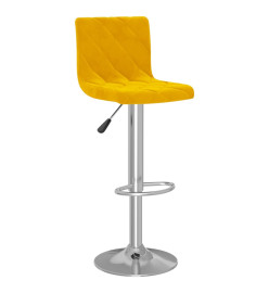 Tabourets de bar lot de 2 jaune moutarde velours