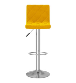 Tabourets de bar lot de 2 jaune moutarde velours