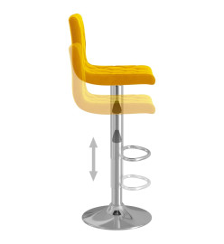 Tabourets de bar lot de 2 jaune moutarde velours