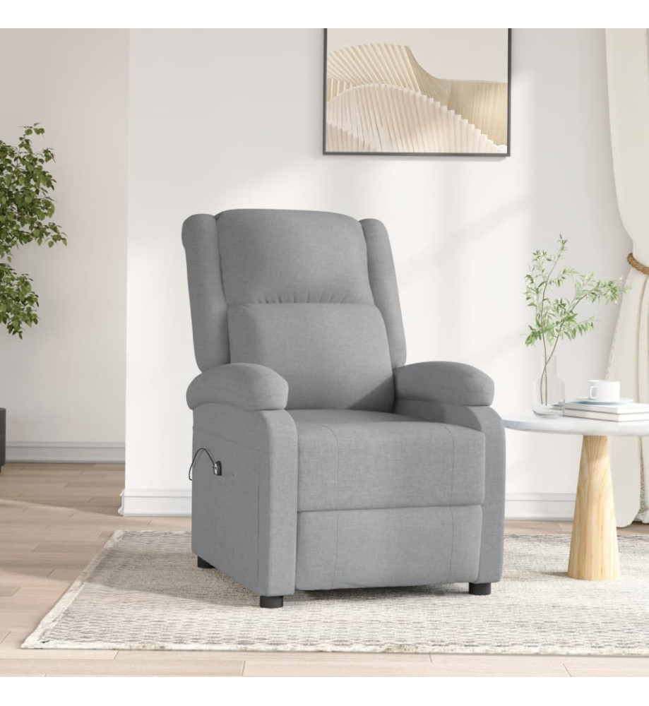 Fauteuil inclinable électrique Gris clair Tissu