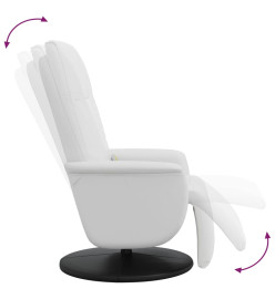 Fauteuil inclinable de massage repose-pieds blanc similicuir