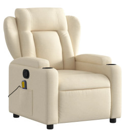 Fauteuil de massage inclinable Crème Tissu